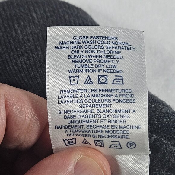 Lands' End Men's Pullover Sweater Sz L 42-44 100% Cotton Half-Zip Charco… - Picture 7 of 10